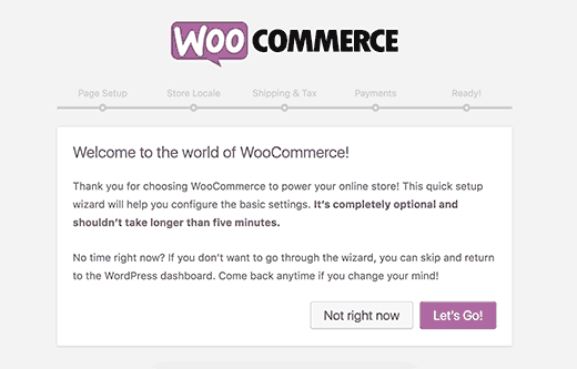 WooCommerce安装向导步骤1 