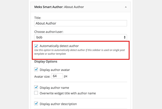 自动检测作者小部件 