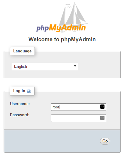 登录到PHPMyAdmin 