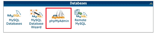 phpMyAdmin在cPanel中 