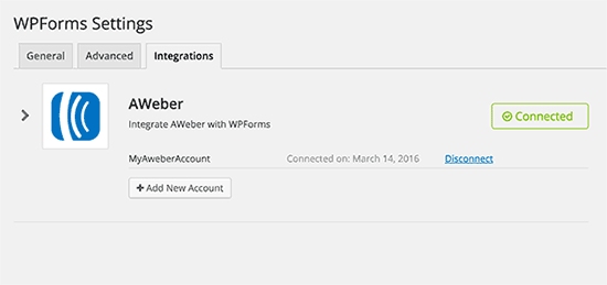 AWeber连接到WPForms 