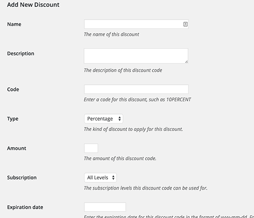 在Restrict Content Pro中提供折扣代码 