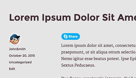 Skype共享按钮的预览 