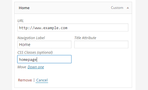 将一个CSS类添加到WordPress中的菜单项 