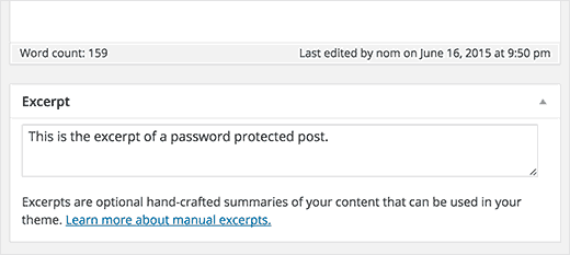 在WordPress中添加用于密码保护的帖子的摘录 
