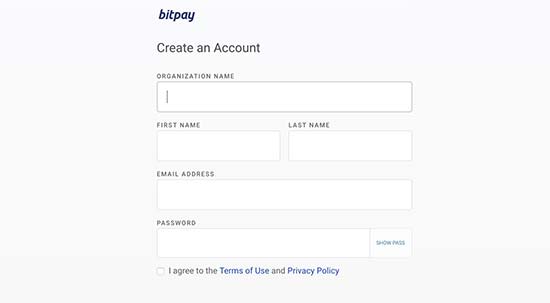 BitPay帐户创建 