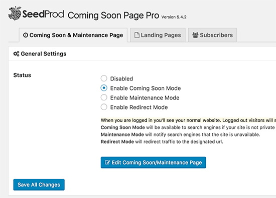启用即将推出的页面 