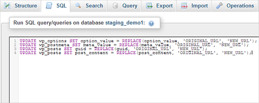 在phpMyAdmin中运行SQL查询 