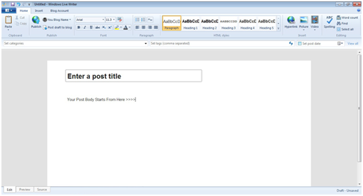 Windows Live Writer for WordPress 