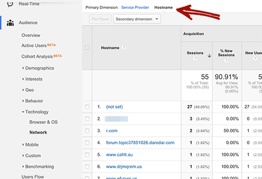 在Google Analytics（分析）中查找垃圾邮件推介的主机名 