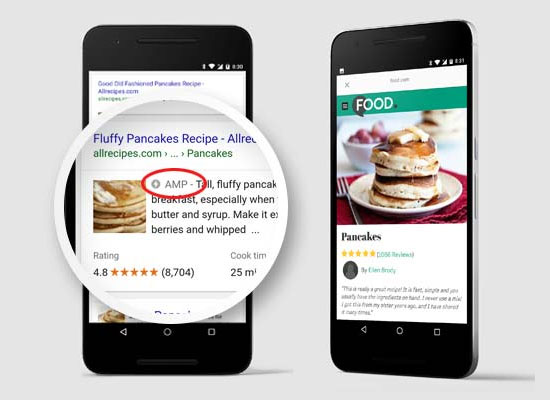 谷歌搜索结果中出现AMP页面 