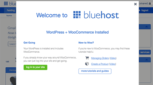 Bluehost首次登录 