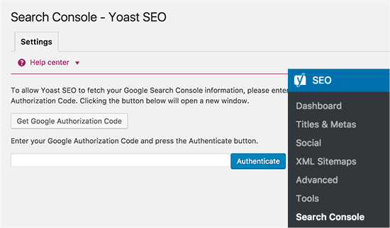 从Yoast SEO连接到Google Search Console 