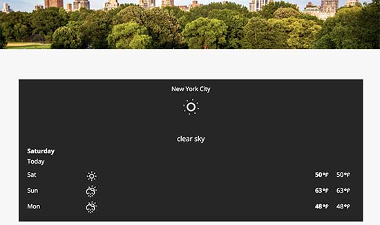 在WordPress网站上显示天气预报 