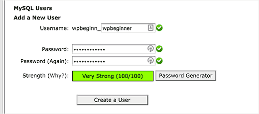 创建一个新的MySQL用户 